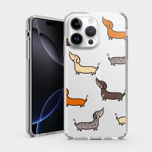 PIXO.STYLE 臘腸狗 IPHONE i16 i15 i14 i13 i12 i11保護殼 透明手機殼 PS280