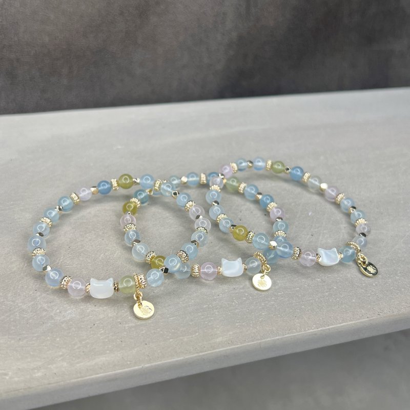 Morgan Stone cat bracelet increases popularity and eliminates negative energy. Handmade - Bracelets - Crystal Multicolor