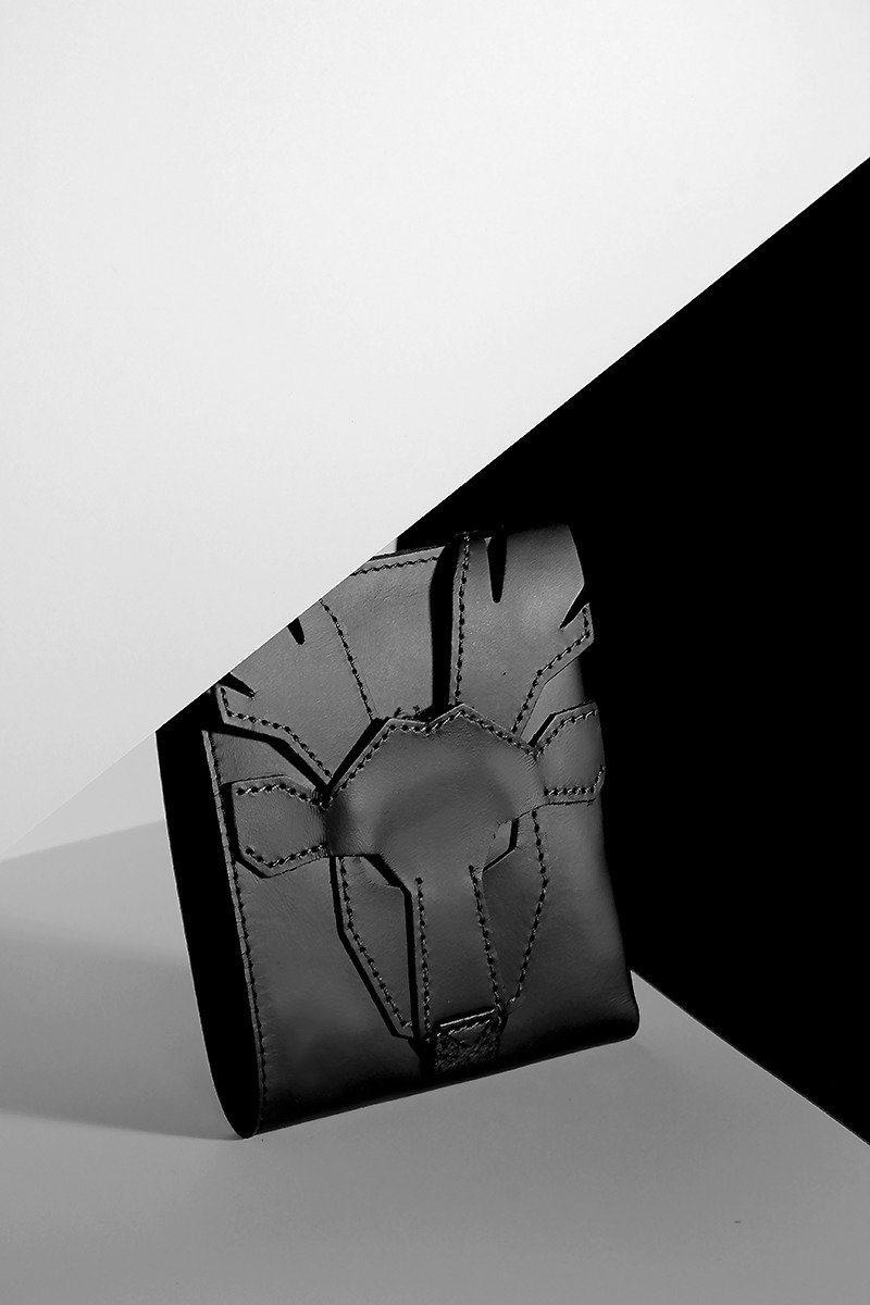 ORIBAGU Origami Bag_Black Deer Leather Folder - Wallets - Genuine Leather Black