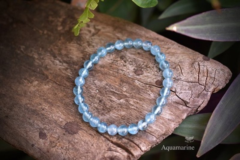 Transparent aquamarine bracelet s759 - สร้อยข้อมือ - เครื่องเพชรพลอย สีน้ำเงิน