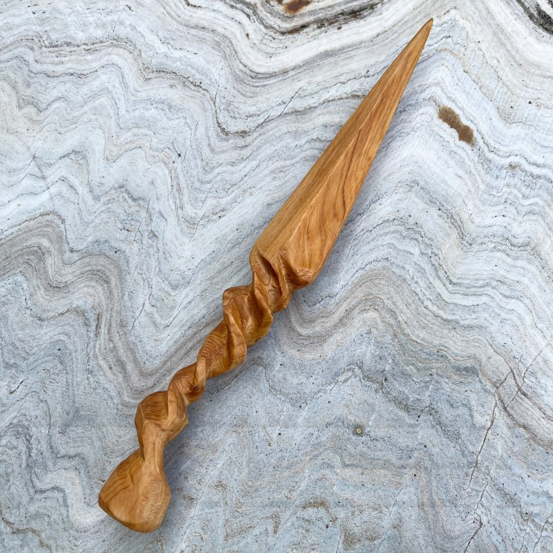 我販劍　魔苦無　繞紙揉　高山樟　匕首木刀小刀　魔劍 - 擺飾/家飾品 - 木頭 橘色