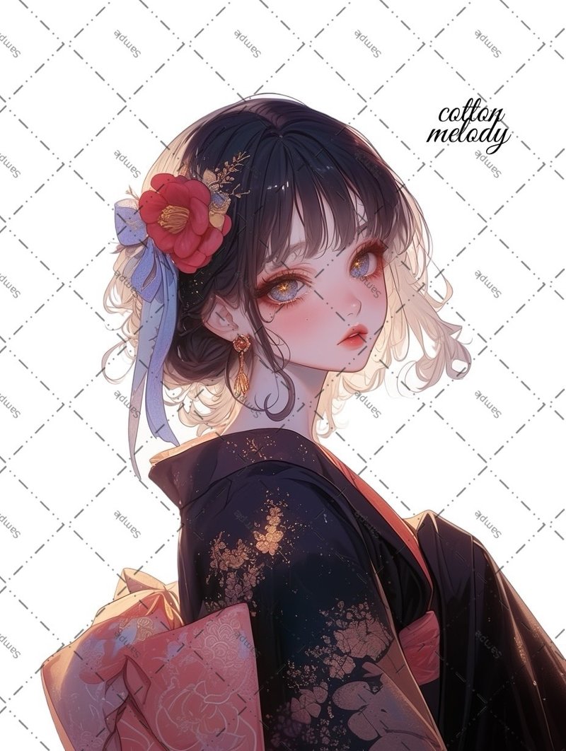 original sticker no.2016 人物ステッカー オリジナルステッカー オリジナル人物ステッカー 装飾ステッカー cotton melody - 貼紙 - 紙 