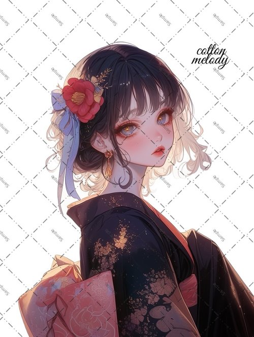 cotton-melody original sticker no.2016 人物ステッカー オリジナルステッカー オリジナル人物ステッカー 裝飾ステッカー cotton melody
