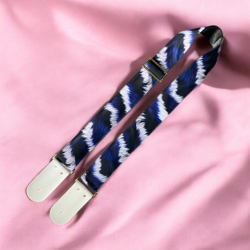 Navy White Tiger  Guitar Strap - 其他 - 棉．麻 金色
