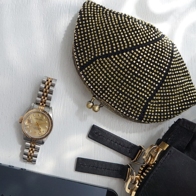 Ba-ba handmade Seedbeads crochet coinpurse No.1960 - 零錢包/小錢包 - 其他材質 金色