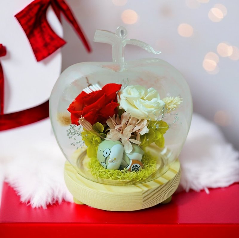 24hr shipment [Love Rabbit] Eternal Flower Night Light Glass Cup/Birthday Gift/Valentine’s Day Gift - ช่อดอกไม้แห้ง - พืช/ดอกไม้ 