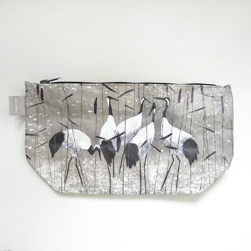 Germany Paprcuts.de Waterproof Toilet Bag (Red-crowned Crane) - Toiletry Bags & Pouches - Waterproof Material Gray