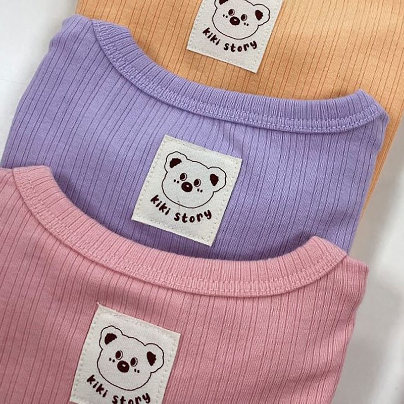 [New Product Discount] Portuguese Purple Extremely Soft and Soothing-Extremely Soft Yunrouyi Short-Sleeved Korean Children's Clothing-K55605 - เสื้อยืด - ผ้าฝ้าย/ผ้าลินิน สีม่วง