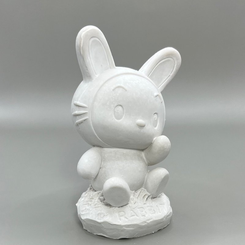 交換禮物 送精油 2023最Q萌寵 十二生肖兔 擴香石家飾 吸濕防潮 - 香氛/精油/擴香 - 其他材質 白色