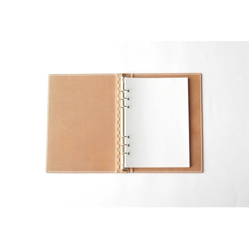 A5 Organisers レザー蝶番のシステム手帳 Natural - ノート・手帳 - 革 