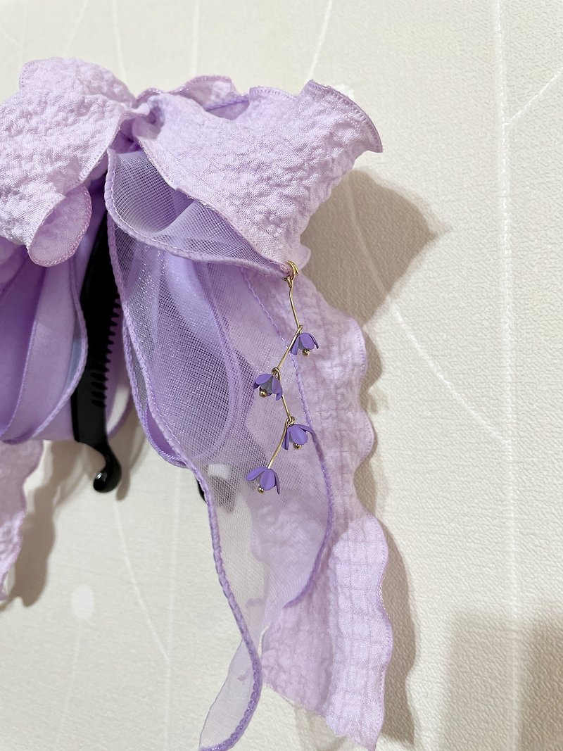 Fantasy wisteria/upright banana clip fairy clip hair band ponytail clip hair fork hair clip spring clip - Hair Accessories - Other Materials Purple