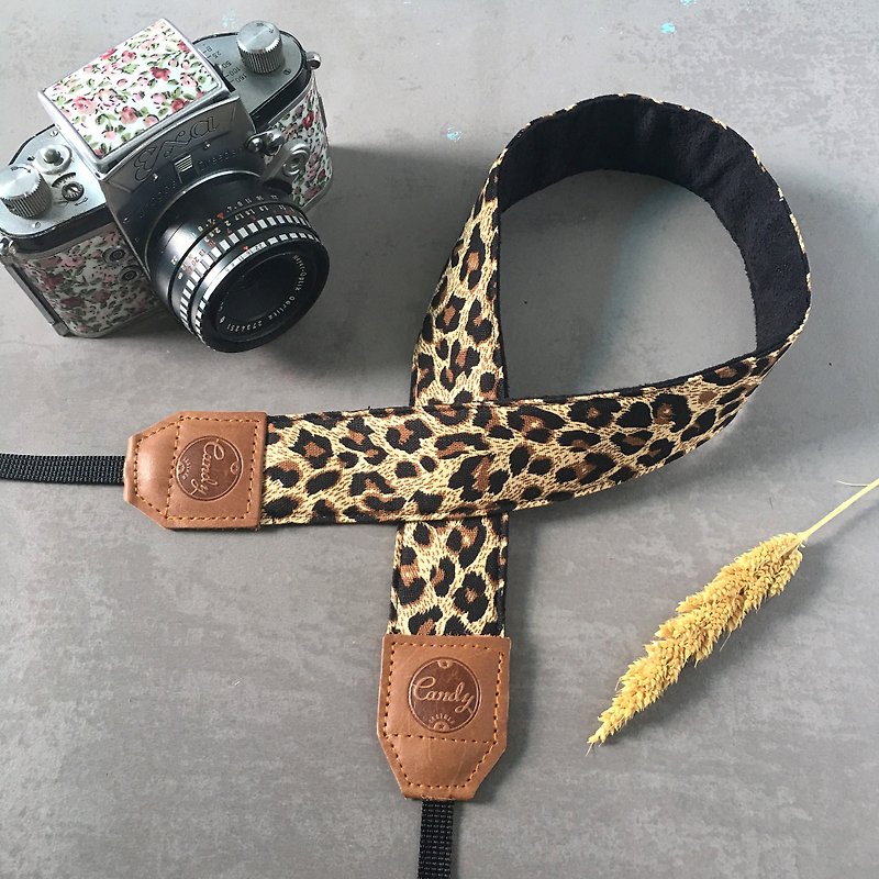 Leopard Mirrorless or DSLR Camera Strap - 菲林/即影即有相機 - 棉．麻 咖啡色