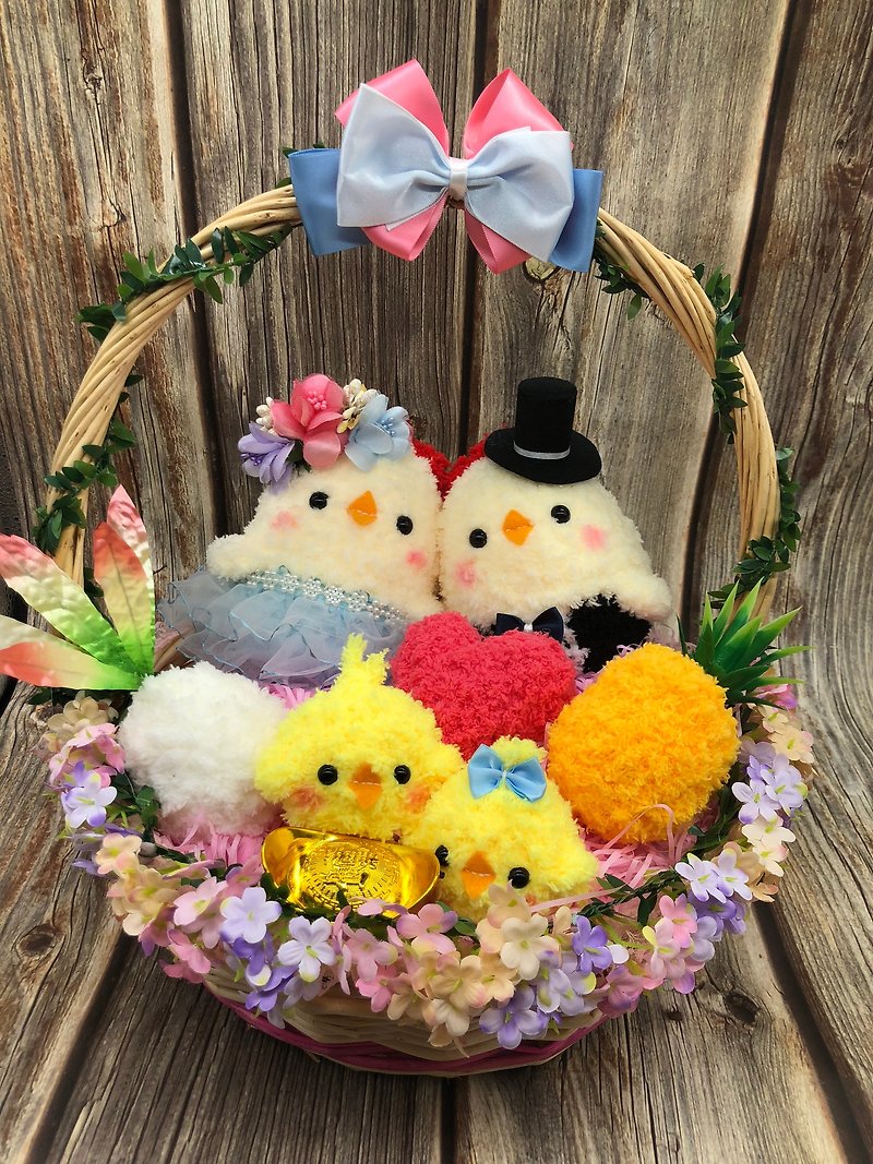 Spot - cute wool woven belt road chicken doll wedding engagement wedding small things wedding supplies - Items for Display - Polyester Yellow
