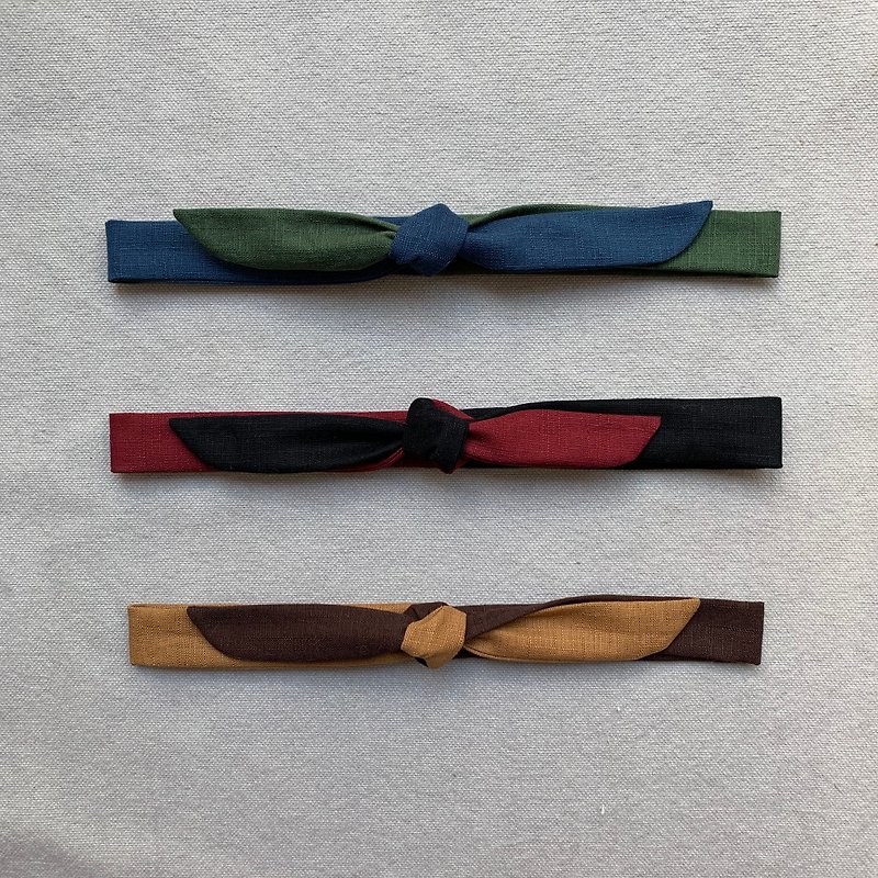 Shimori House / Fine hair band with aluminum wire * 2 - Hair Accessories - Cotton & Hemp Multicolor