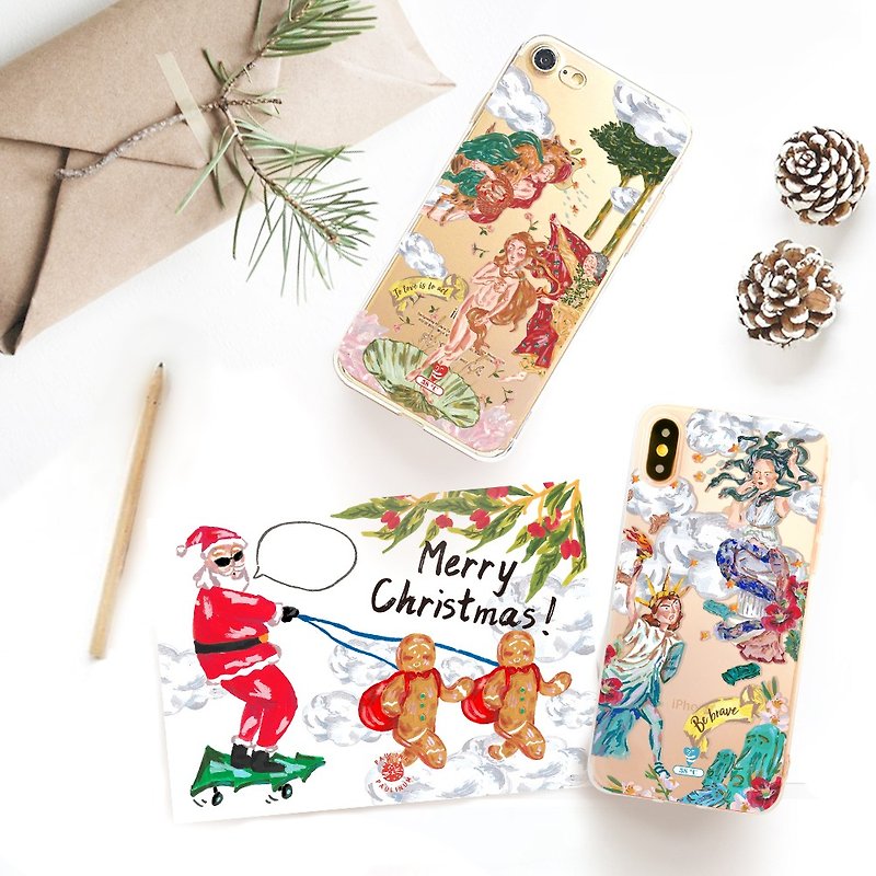 Christmas Goody Bag iPhone XS Max Case iPhone XR Samsung Note 9 SF Free Shipping - Posters - Cotton & Hemp Blue