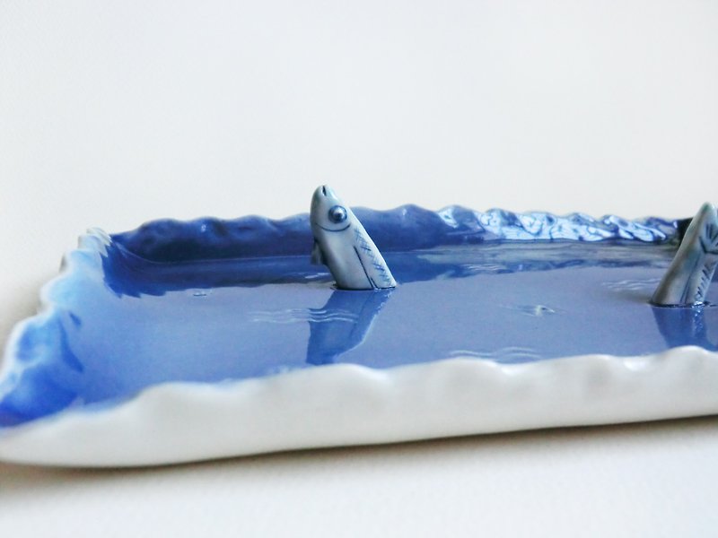 仰望星空 立體魚盤 - 盤子/餐盤 - 瓷 藍色