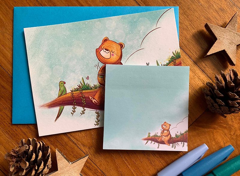 The bear necessities sticky notepad - กระดาษโน้ต - กระดาษ สีน้ำเงิน