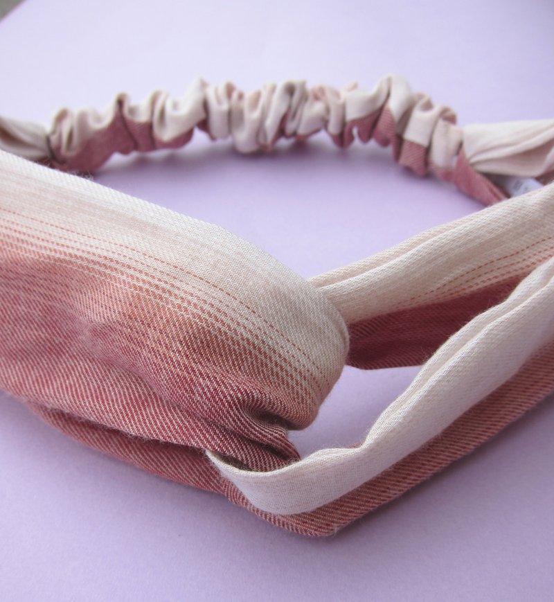 Last night sunset Elastic hair band - Hair Accessories - Cotton & Hemp Pink