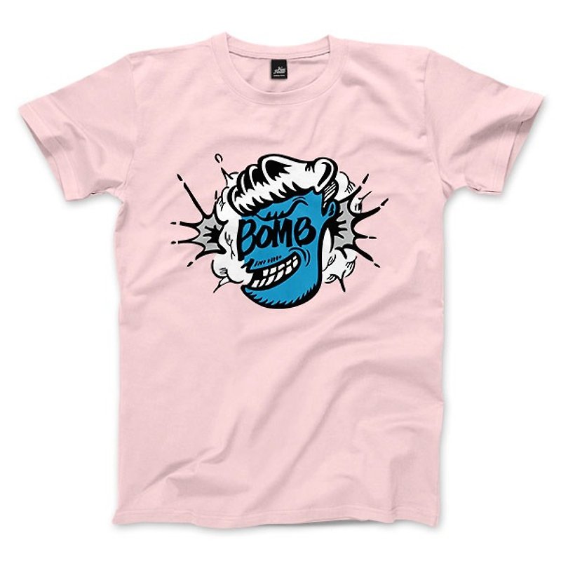 Mr.BOMB-Pink-Unisex T-shirt - เสื้อยืดผู้ชาย - ผ้าฝ้าย/ผ้าลินิน สึชมพู