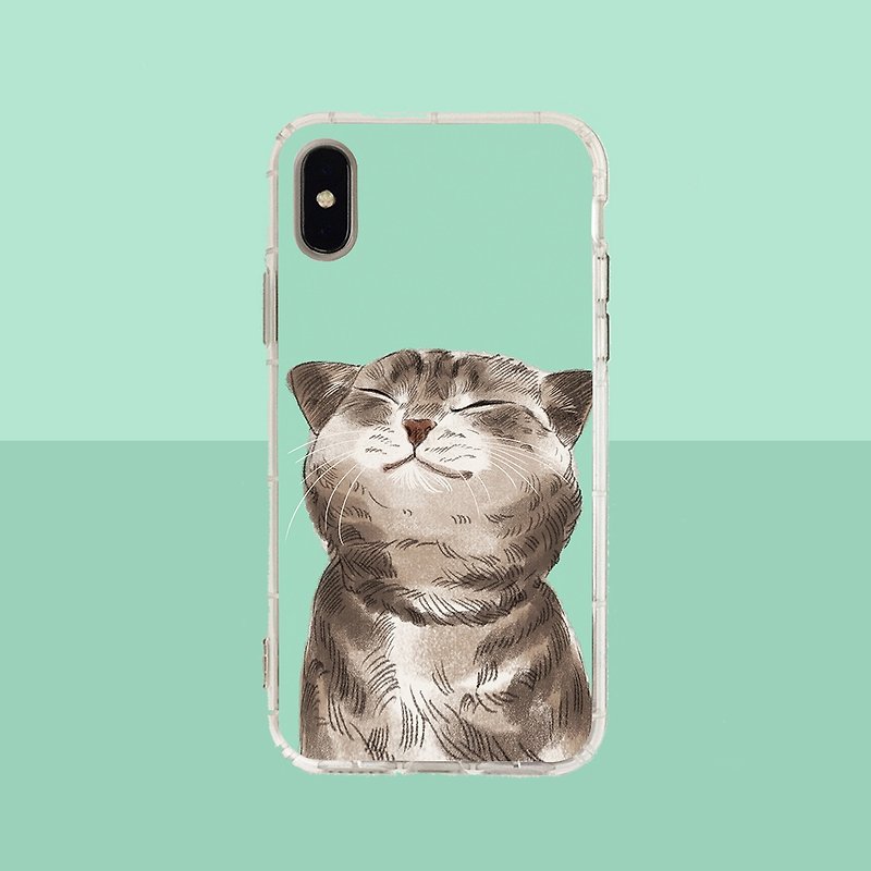 Smiling Cat Embossed Air Compression Case-(iPhone.Samsung Samsung, HTC, Sony.ASUS mobile phone case) - เคส/ซองมือถือ - พลาสติก 