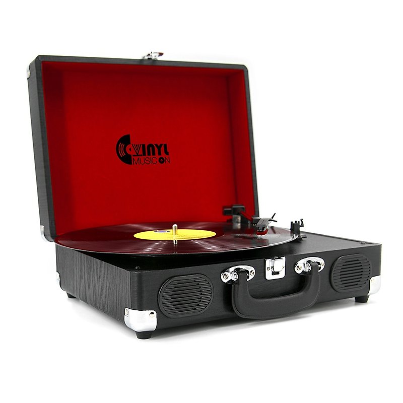 ARKY Selection經典木質手提箱黑膠唱機ClassicSuitcase-黑森林款 - 藍牙喇叭/音響 - 其他材質 黑色