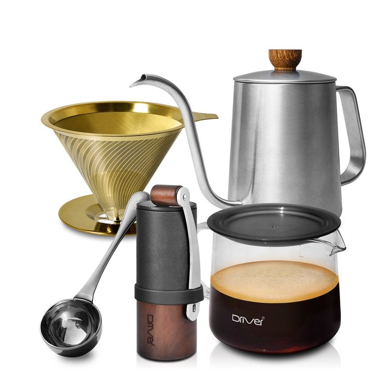 Driver Beginner's Hand Brewed Coffee Set-2 - เครื่องทำกาแฟ - สแตนเลส ขาว