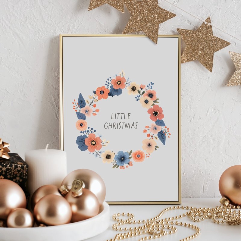 Little Christmas - Wall Prints, Christmas gift - Posters - Cotton & Hemp Gray