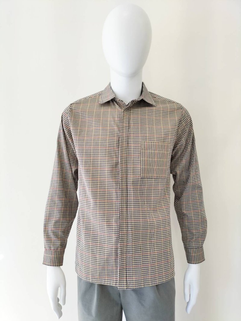 (Customized) Gentleman's long-sleeved shirt with concealed button placket - Men's Shirts - Cotton & Hemp 