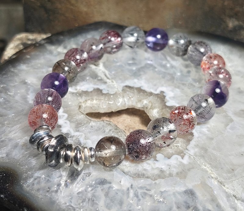 8+彩超七 銀手鏈 - 手鍊/手環 - 寶石 紫色