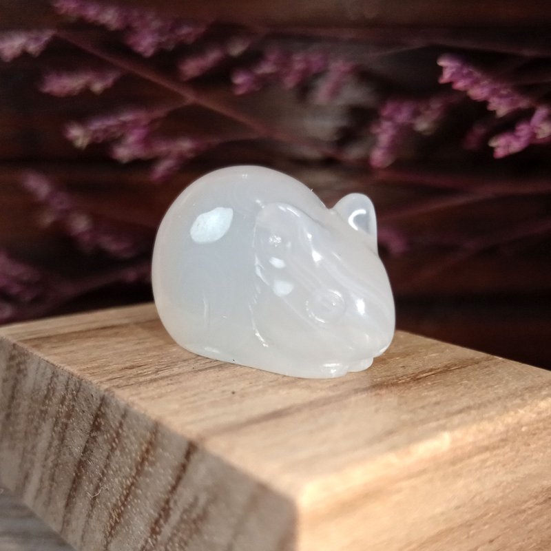 小雕件 小品生肖-鼠 白玉髓 - 擺飾/家飾品 - 玉石 透明