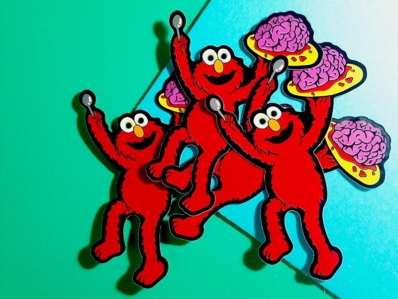 (Flip) Juice Street Food - Strawberry Jelly Brain / Sticker - สติกเกอร์ - วัสดุกันนำ้ สีแดง