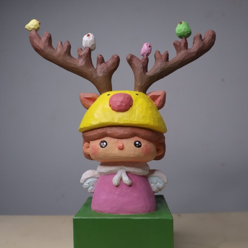 Girl and sound of forest - Items for Display - Wood Pink