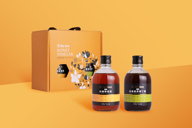【Be.bee蜂蜜】雙入醋禮盒 / 蜂蜜醋.綠皮柳丁醋 - 醋/水果醋 - 濃縮/萃取物 橘色