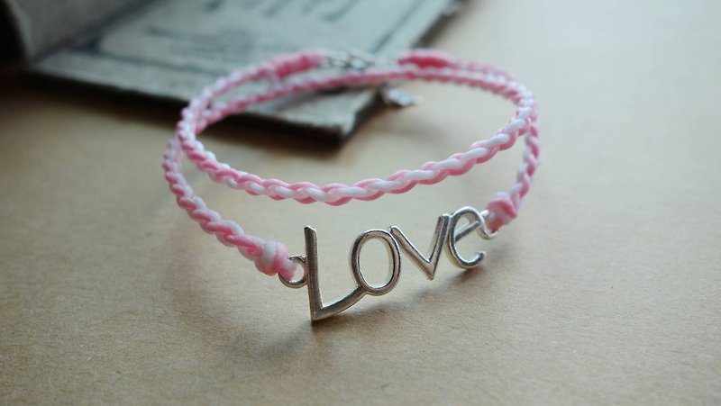 M + Bear ~ LOVE / double loop bracelet / Silver / weave bracelet / classical circular knitting / 925 silver bracelet / - สร้อยข้อมือ - โลหะ สึชมพู