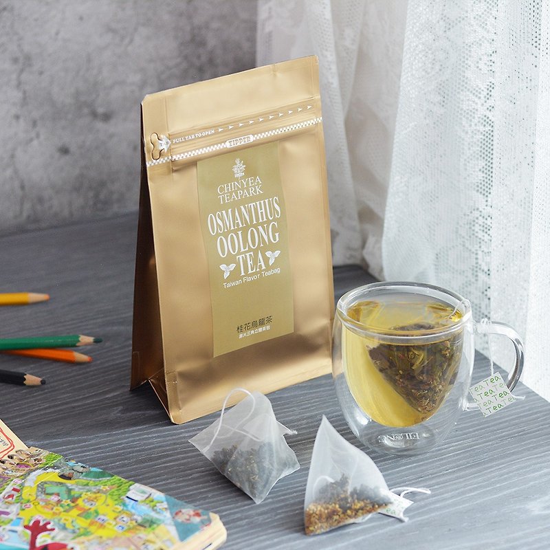Osmanthus Oolong Tea Bag (30pcs/bag) – Traditional Taiwan scented oolong tea - ชา - วัสดุอื่นๆ สีทอง