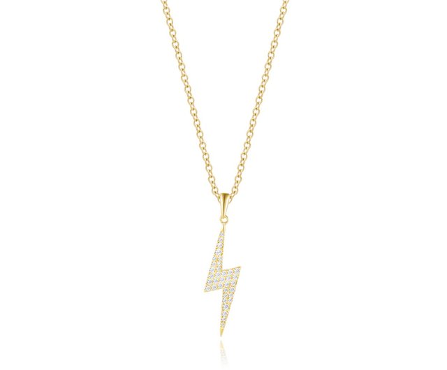14k gold lightning bolt pendant Clearance