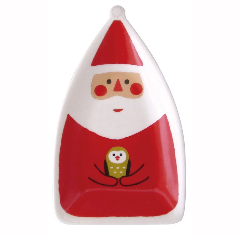 【日本Decole】聖誕限量款點心碟-concombre聖誕老公公 - 小碟/醬油碟 - 陶 紅色