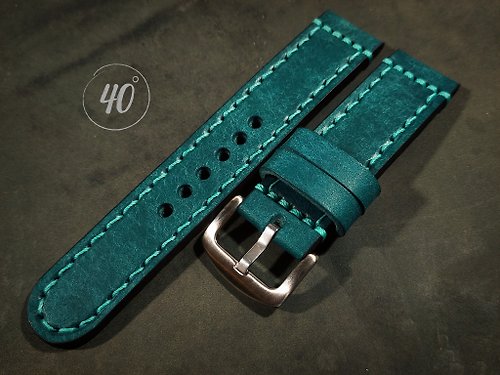 40degreeshandcraft Pueblo Leather watch strap, Ortensia leather watch strap, Handmade watch strap