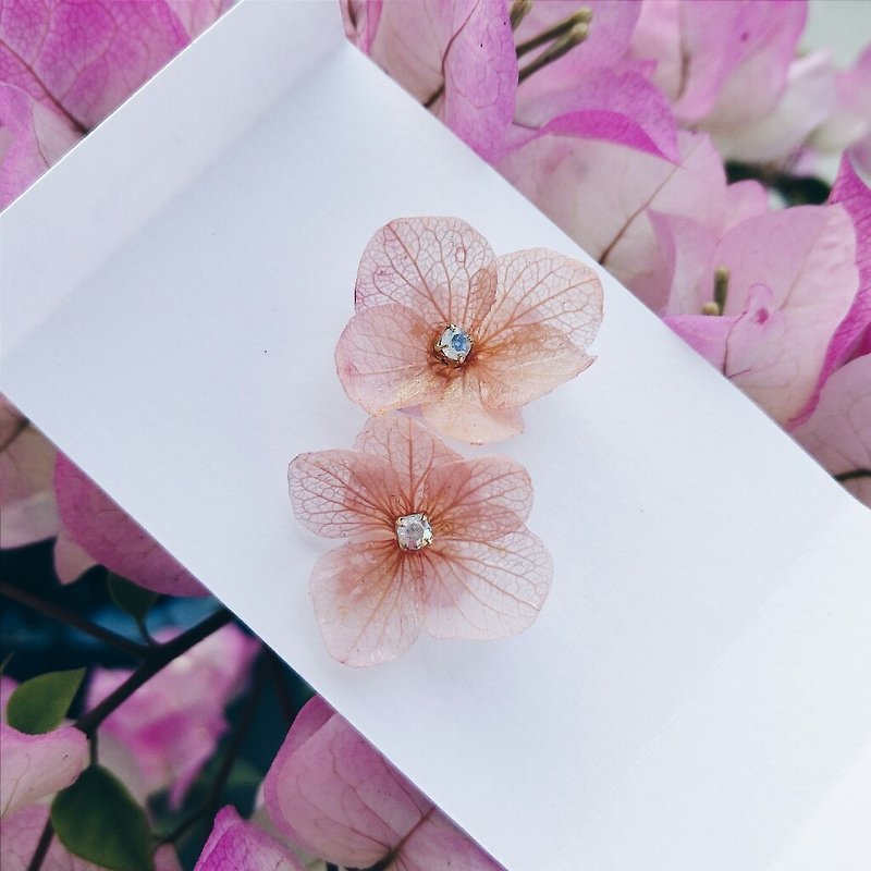 momolico true hydrangea flower earrings single 25mm (clip-on can be changed)