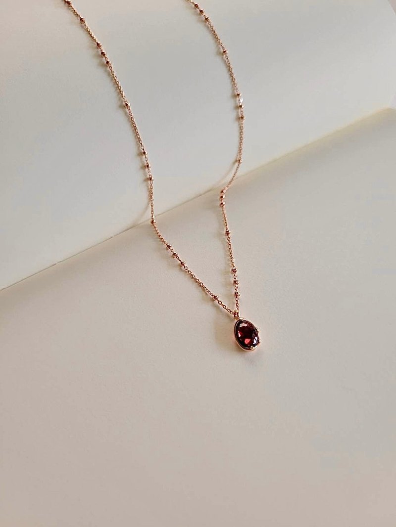 Journey Crystal Sterling Silver Necklace - สร้อยคอ - คริสตัล สีแดง