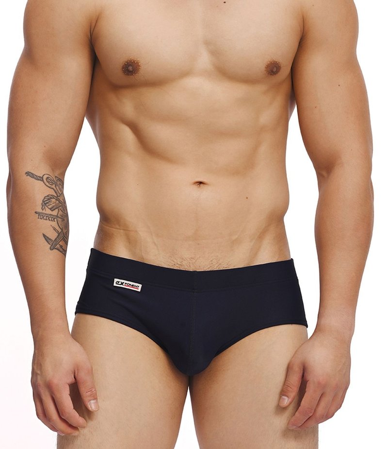 (4 color)eXPONENT Gentle Style SWIM Boxer - Navy - ชุดว่ายน้ำผู้ชาย - ไนลอน สีน้ำเงิน