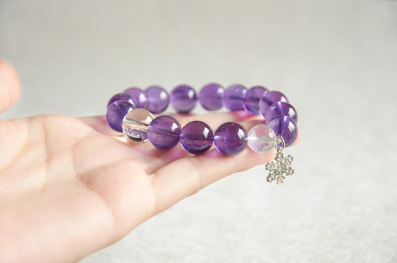 [Snowflake] Natural Amethyst Snowflake Bracelet - Bracelets - Crystal Purple
