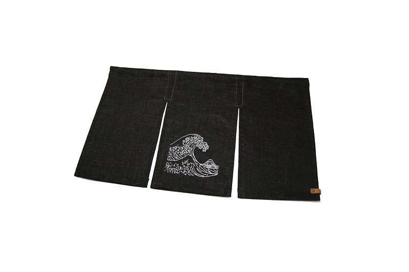 Embroidery curtain (Ma Zhi) __ made zuo zuo hand-made furnishings - ม่านและป้ายประตู - ผ้าฝ้าย/ผ้าลินิน สีดำ