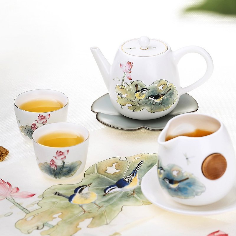 Summer Lotus Pond Tea Ware Gift Set(4 PCS) - Teapots & Teacups - Pottery 