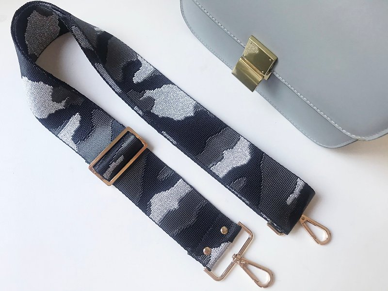 2 inch  Jacquard Webbing strap ,Replacement Bag Strap. Adjustable straps - กระเป๋าแมสเซนเจอร์ - ผ้าฝ้าย/ผ้าลินิน สีเทา