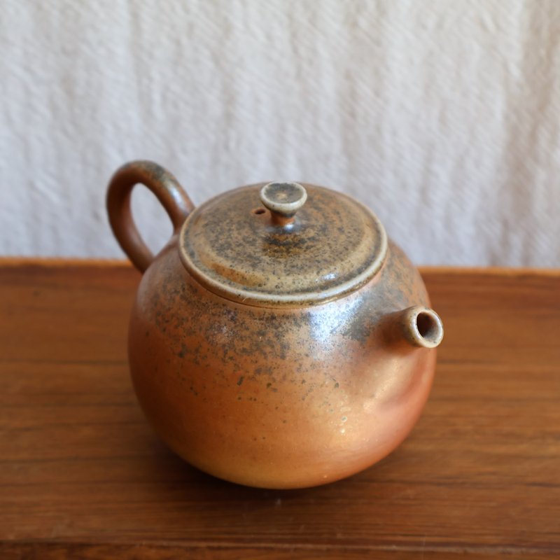 紅褐 柴燒陶手工茶壺 - 茶壺/茶杯/茶具 - 陶 咖啡色