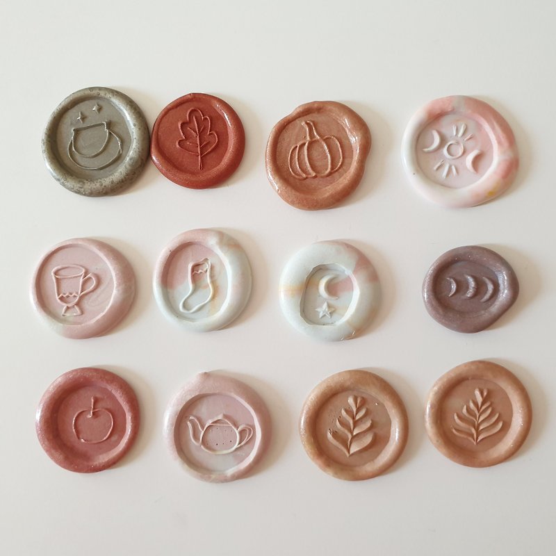 wax seal stickers - festival - สติกเกอร์ - แก้ว สีส้ม