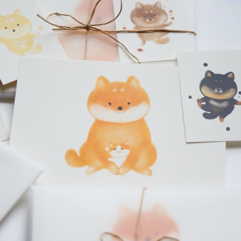 [Forest horn] warm hug Shiba Inu Postcard (pill) - Cards & Postcards - Paper 