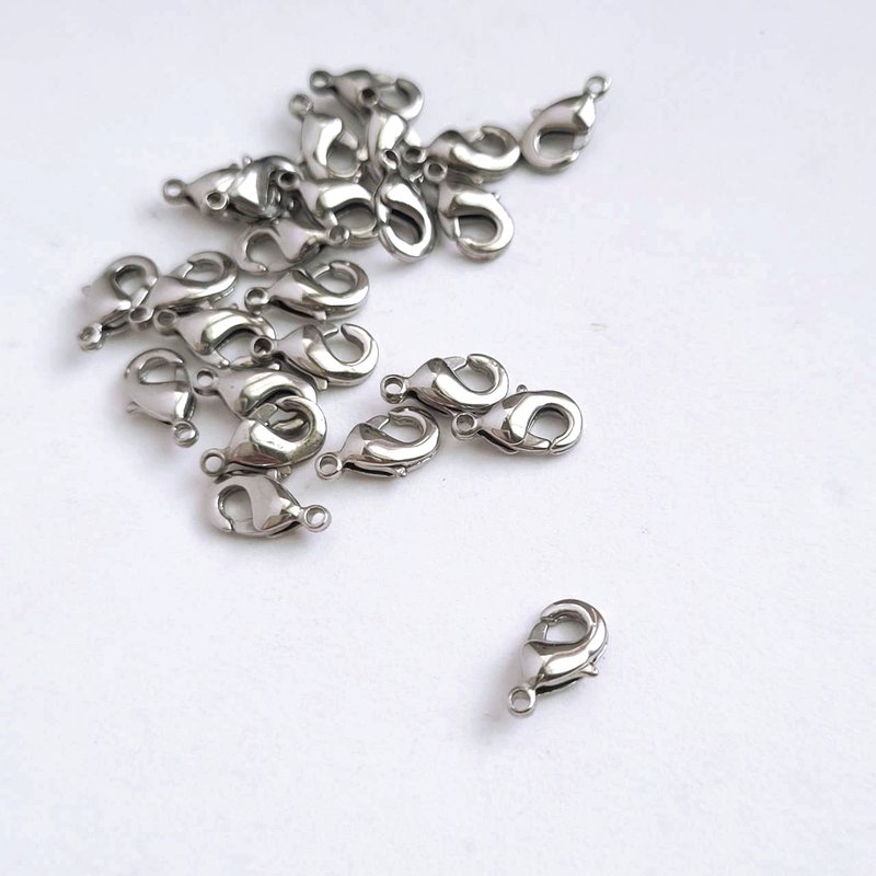 DIY materials. 10mm lobster clasp Stainless Steel buckle - Parts, Bulk Supplies & Tools - Stainless Steel Silver