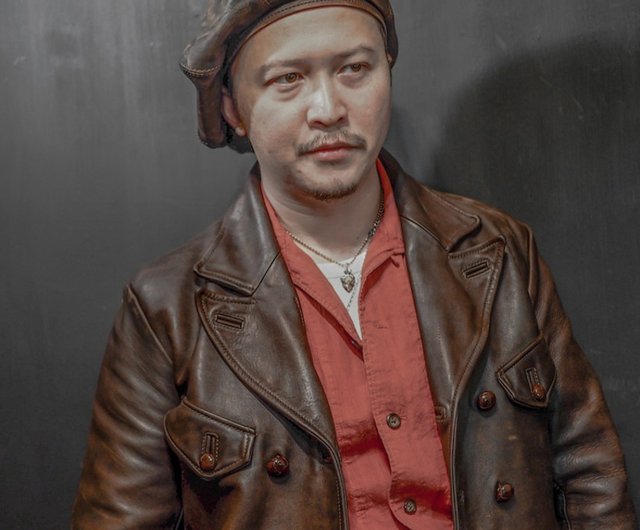 レザーベレー帽 ベジタブルタンニンなめしレザーベレー帽 - ディスト